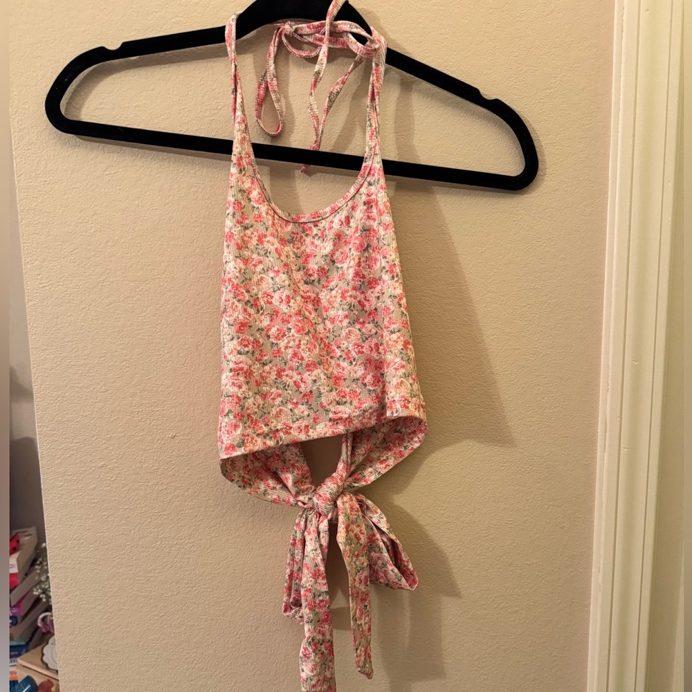 Floral Tie-Back Halter Top